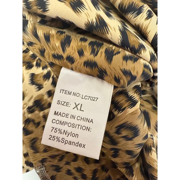 LC Lizette Collection Leopard Print Strapless Bodysuit Women's SZ XL NEW W/TAGS - Picture 5 of 5